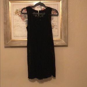 Lace black dress with slip